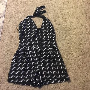 BCBG Black and White Romper